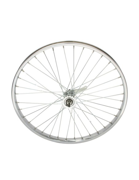 26 x 2.125 Steel Coaster Wheel 36 Spoke 12g UCP 3/8 Axle Single Wall Chrome.